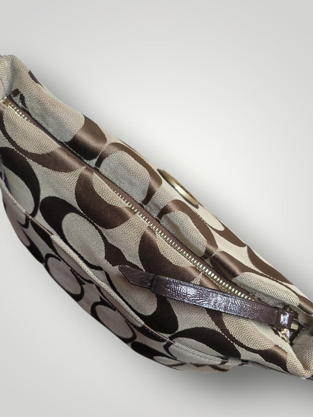 Coach Signature Stripe Studded Crossbody / Shoulder Bag 2012 EUC - Picture 9 of 12